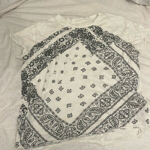 Free People Black And White Bandana Printed Shirt